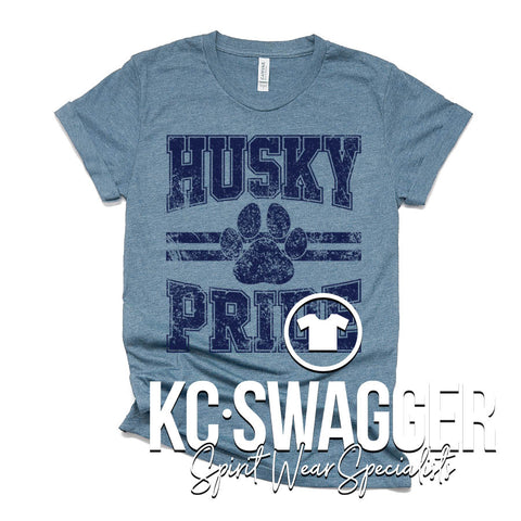 HES HUSKIES HEATHER SLATE BELLA CANVAS TEE
