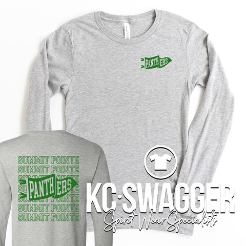 SPE PANTHERS ATHLETIC GRAY LONG SLEEVE BELLA CANVAS TEE