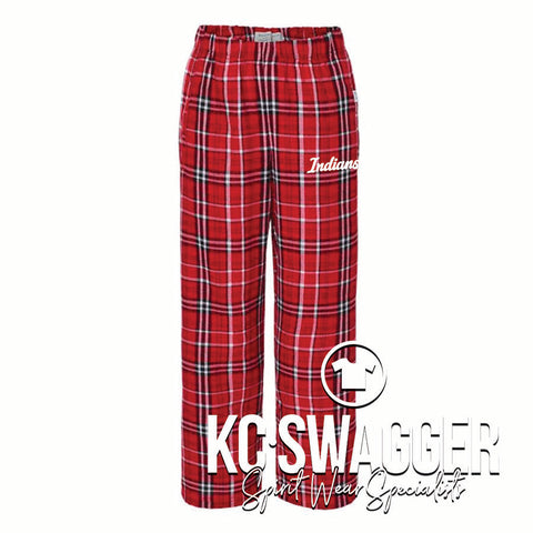 FOSD INDIANS RED PLAID BOXERCRAFT FLANNEL PANTS