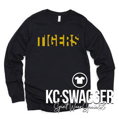 PLMS TIGERS BLACK LONG SLEEVE BELLA CANVAS TEE