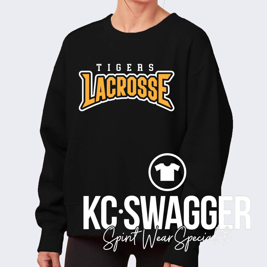 LSHS GIRLS LACROSSE BLACK ENZA LADIES BOXY CREWNECK SWEATSHIRT