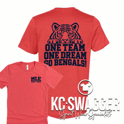 MLE BENGALS HEATHER RED BELLA CANVAS TEE
