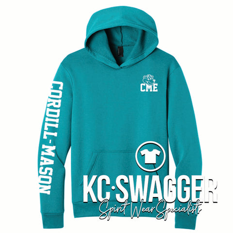 CME COUGARS BRIGHT AQUA PORT AND CO EASY FLEECE HOODIE