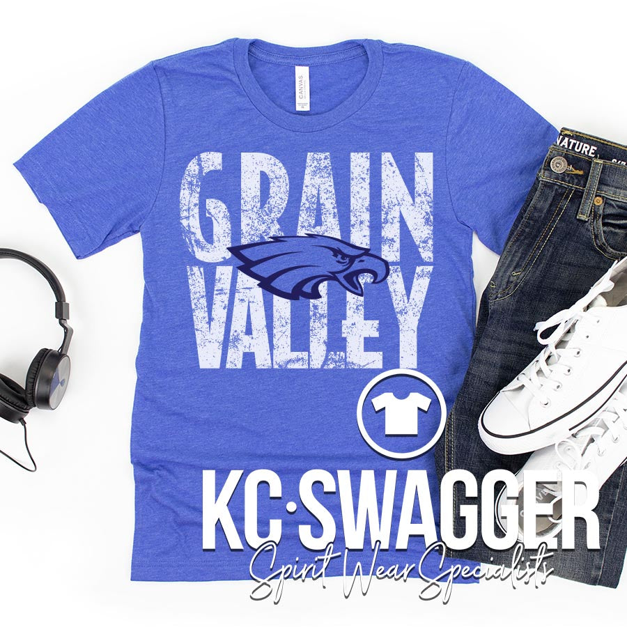 GVNMS EAGLES HEATHER ROYAL BELLA CANVAS TEE