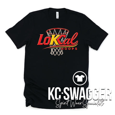 LOKCAL HOOPS BLACK BELLA CANVAS TEE