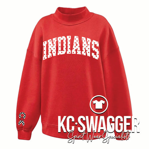 FOSD INDIANS RED PENNANT JULIET MOCKNECK FLEECE (ADULT ONLY)