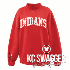 FOSD INDIANS RED PENNANT JULIET MOCKNECK FLEECE (ADULT ONLY)