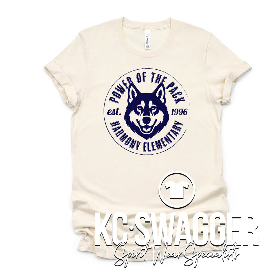 HES HUSKIES NATURAL BELLA CANVAS TEE