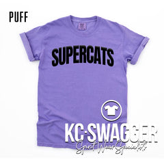JLE SUPERCATS VIOLET COMFORT COLORS TEE