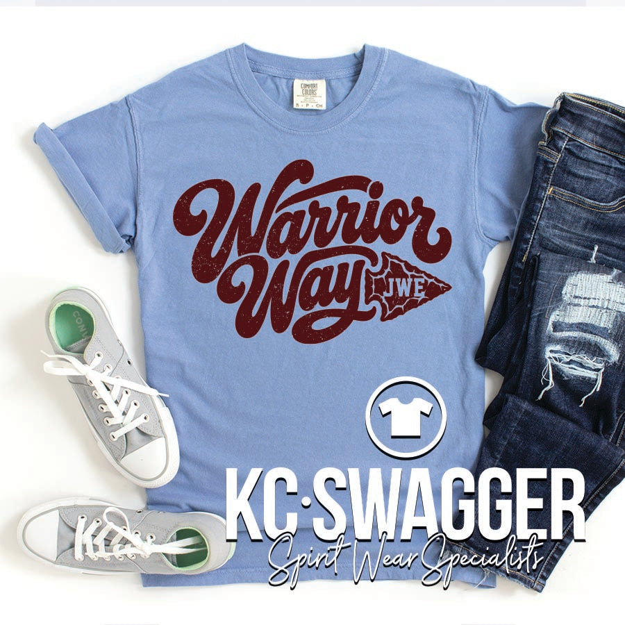 JWE WARRIORS BLUE JEAN COMFORT COLORS TEE
