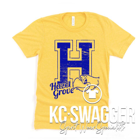 HGE HAWKS HEATHER YELLOW GOLD TEE