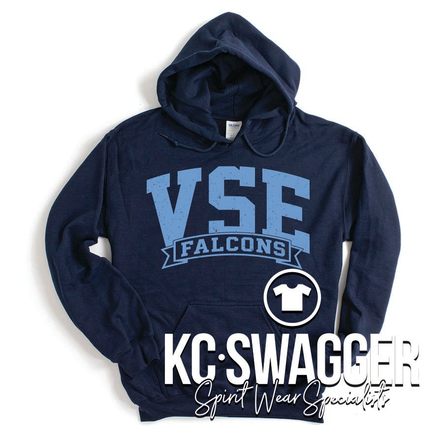 VSE FALCONS NAVY GILDAN HOODIE