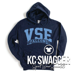 VSE FALCONS NAVY GILDAN HOODIE