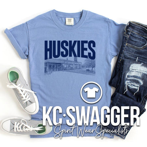 HPE HUSKIES WASHED DENIM COMFORT COLORS TEE