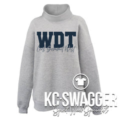 LSWDT GRAY PENNANT WOMENS OVERSIZED MOCKNECK FLEECE