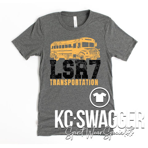 LSR7 TRANSPORTATION DEEP HEATHER BELLA CANVAS TEE