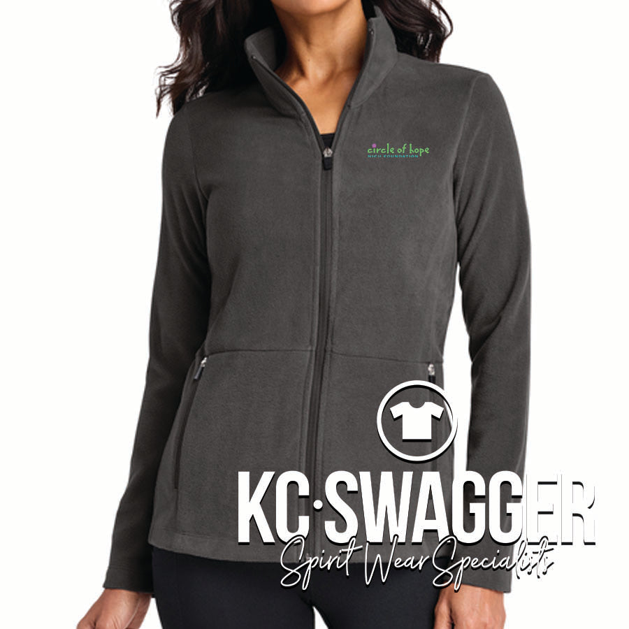 CIRCLE OF HOPE LADIES CUT PEWTER FLEECE JACKET WITH ZIP POCKETS