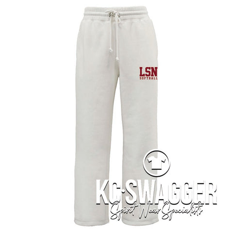 LSN SOFTBALL CREAM PENNANT WOMENS FULL LEG FLEECE PANTS