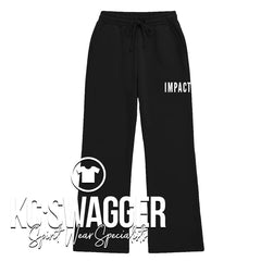 JCI IMPACT BLACK ENZA GIRLS AND LADIES WIDE LEG SWEATPANTS