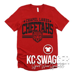 CLE CHEETAHS RED BELLA CANVAS TEE