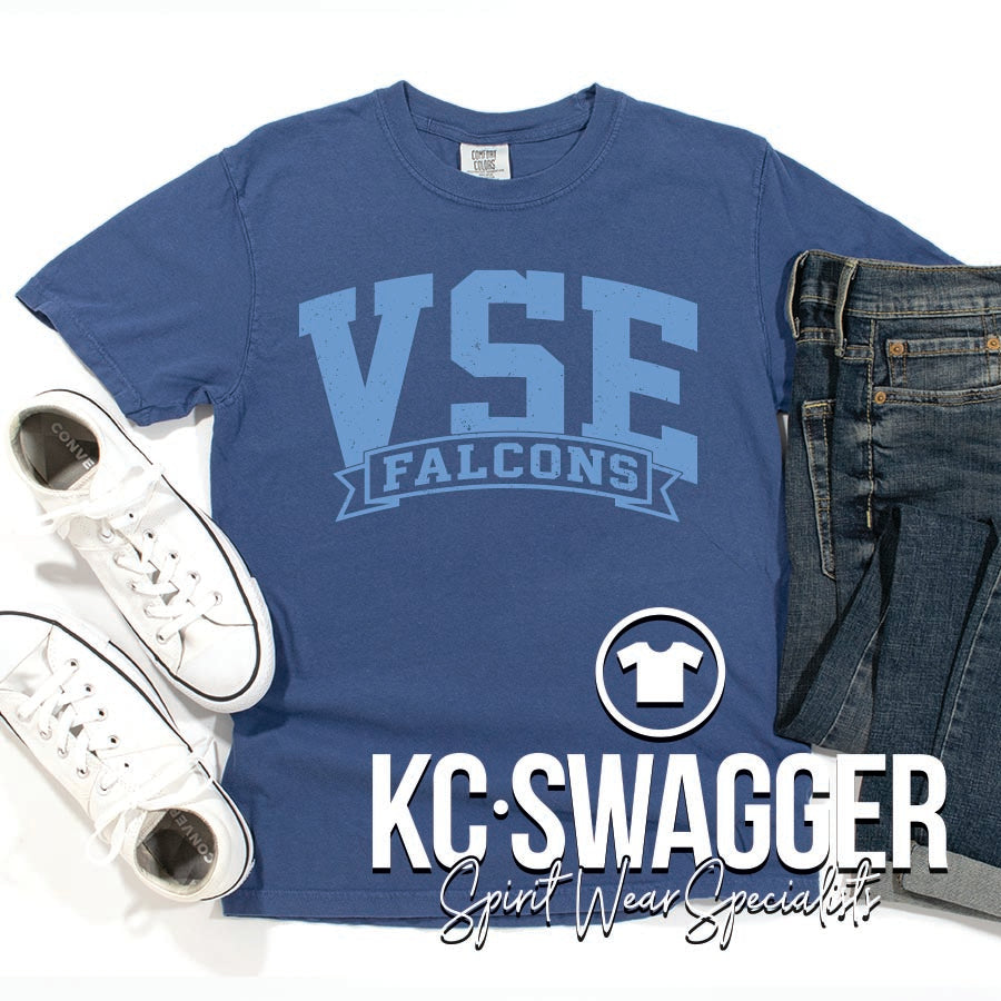 VSE FALCONS CHINA BLUE COMFORT COLORS TEE