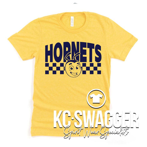 HHE HORNETS HEATHER YELLOW GOLD BELLA CANVAS TEE