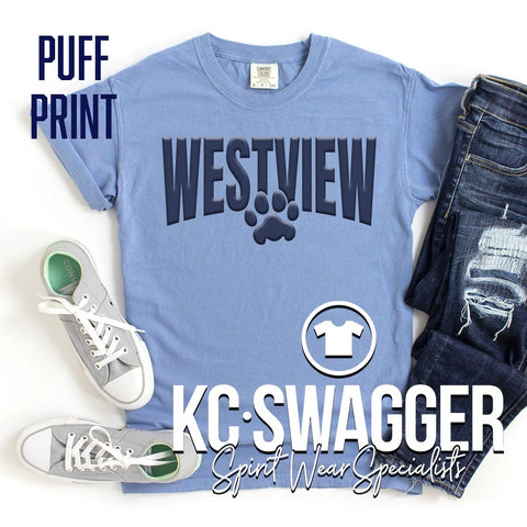 WVE WILDCATS CHAMBRAY COMFORT COLORS TEE