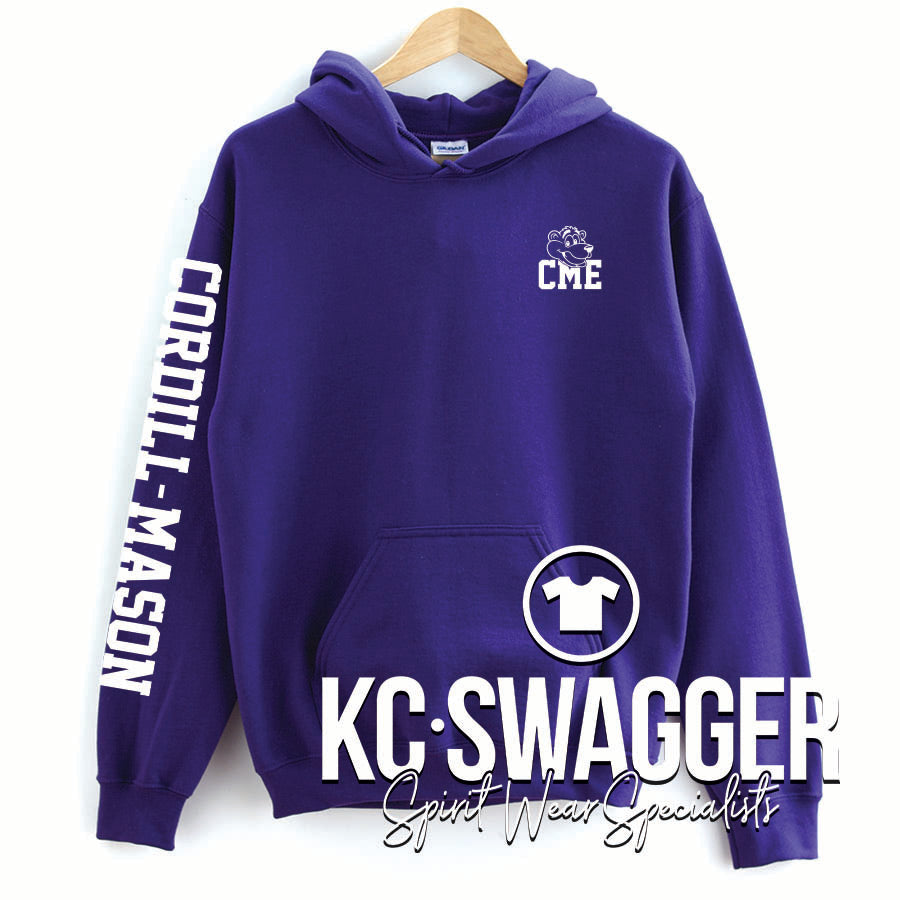 CME COUGARS TEAM PURPLE PORT AND CO EASY FLEECE HOODIE