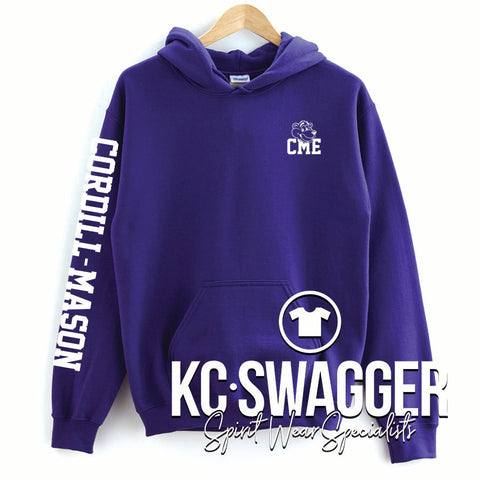 CME COUGARS TEAM PURPLE PORT AND CO EASY FLEECE HOODIE