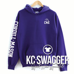 CME COUGARS TEAM PURPLE PORT AND CO EASY FLEECE HOODIE