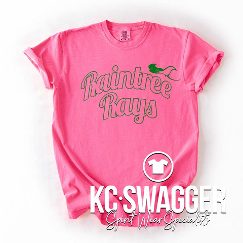 RAINTREE RAYS NEON PINK TEE