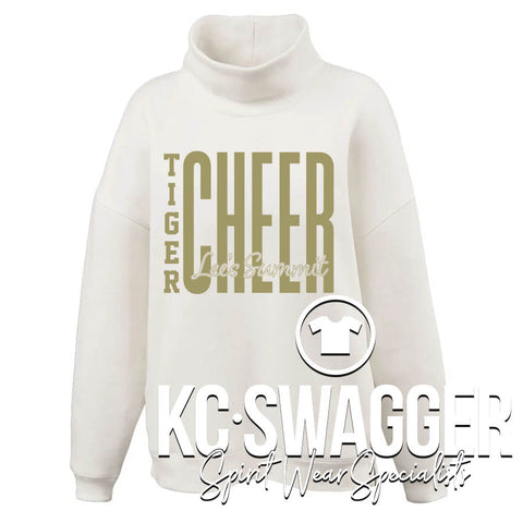 LSHS CHEER CREAM PENNANT OVERSIZED MOCKNECK FLEECE SWEATSHIRT