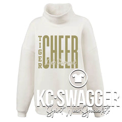 LSHS CHEER CREAM PENNANT OVERSIZED MOCKNECK FLEECE SWEATSHIRT