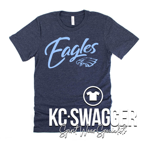 GVME EAGLES HEATHER NAVY BELLA CANVAS TEE
