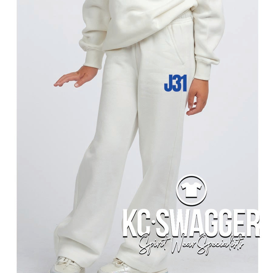 J31 DANCE LINEN ENZA GIRLS AND LADIES WIDE LEG SWEATPANTS