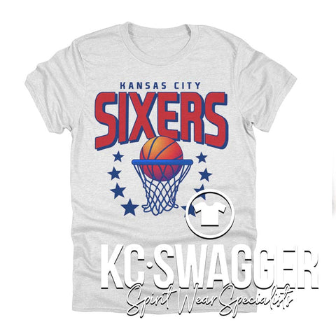 SIXERS BASKETBALL ASH NEXT LEVEL TRI-BLEND TEE