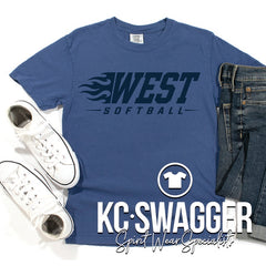 LSW SOFTBALL CHINA BLUE COMFORT COLORS TEE