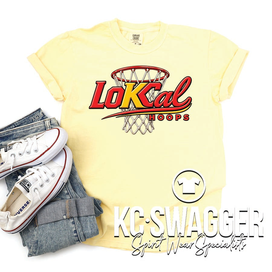 LOKCAL HOOPS BUTTER COMFORT COLORS TEE