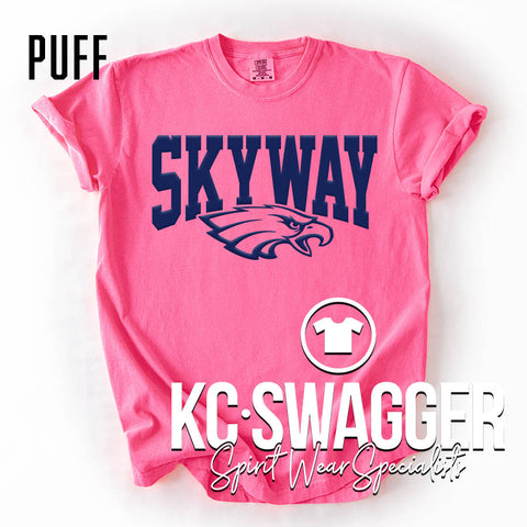 SKYWAY EAGLES NEON PINK COMFORT COLORS TEE