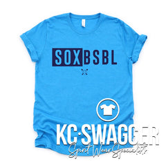 AQUASOX BASEBALL NEON BLUE BELLA CANVAS TEE