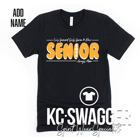 LSHS GIRLS SWIM AND DIVE BLACK SENIOR PARENT BELLA CANVAS TEE