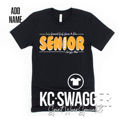 LSHS GIRLS SWIM AND DIVE BLACK SENIOR PARENT BELLA CANVAS TEE