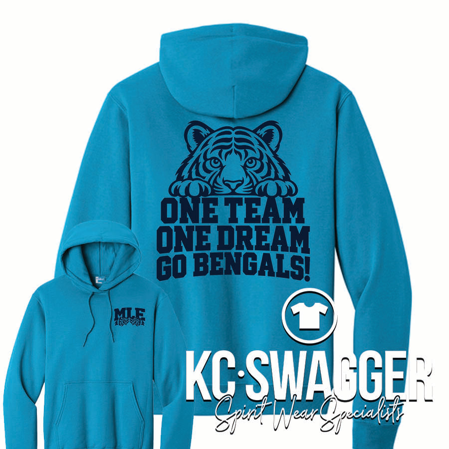 MLE BENGALS NEON BLUE PORT AND CO HOODIE