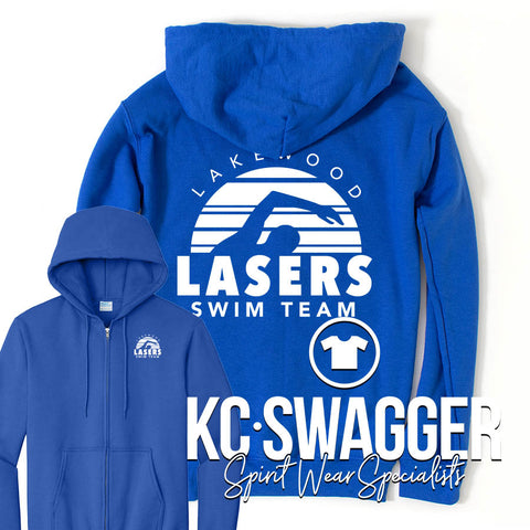 LAKEWOOD LASERS ROYAL PORT AND CO FULL ZIP HOODIE