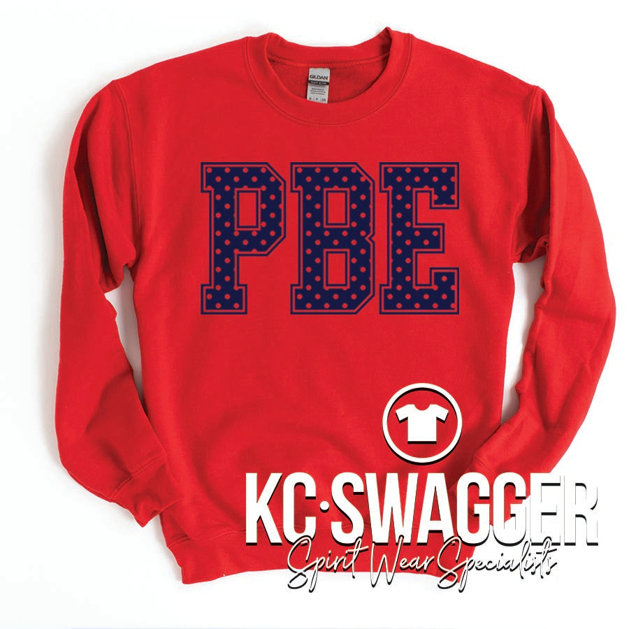 PBE MUSTANGS RED PORT AND CO SWEATSHIRT