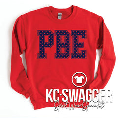 PBE MUSTANGS RED PORT AND CO SWEATSHIRT