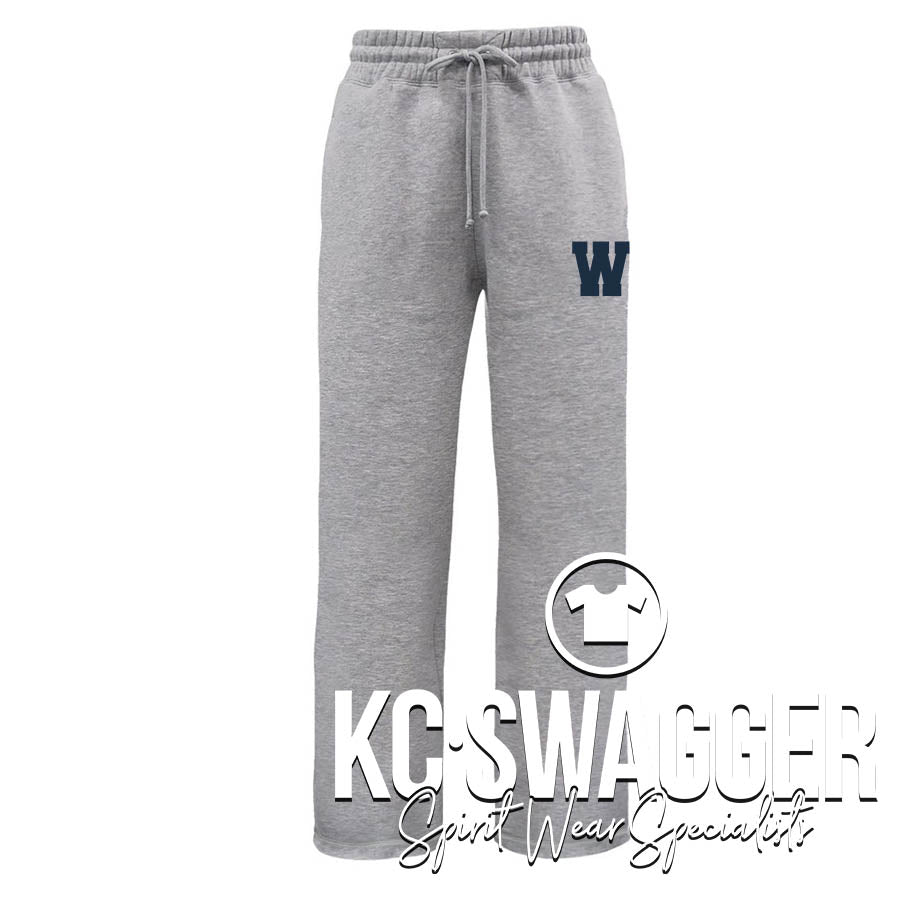 LSWDT GRAY PENNANT LADIES FULL LEG FLEECE SWEATPANTS