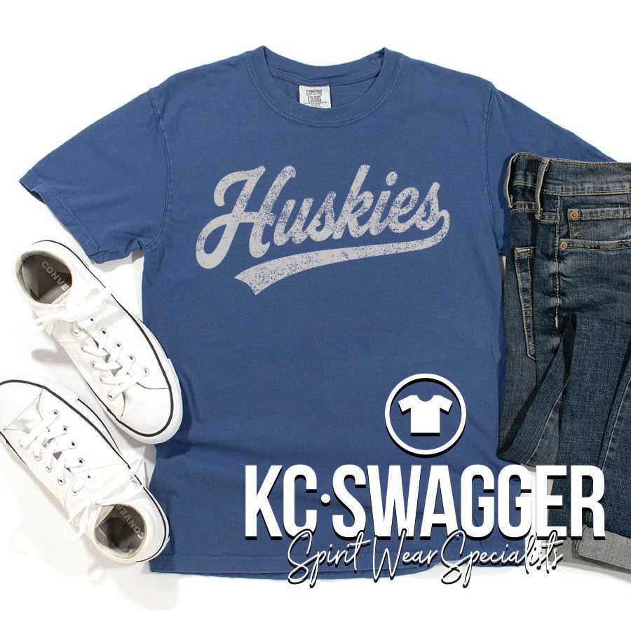 HPE HUSKIES CHINA BLUE COMFORT COLORS TEE