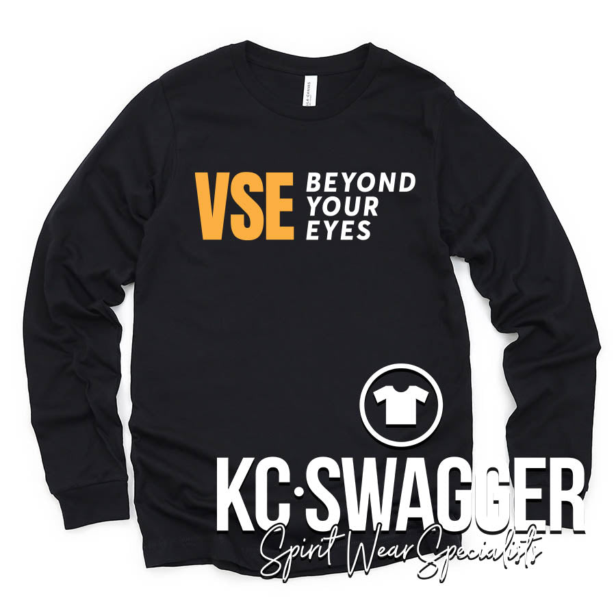 VISION SOURCE EYECARE VSE BLACK LONG SLEEVE BELLA CANVAS TEE