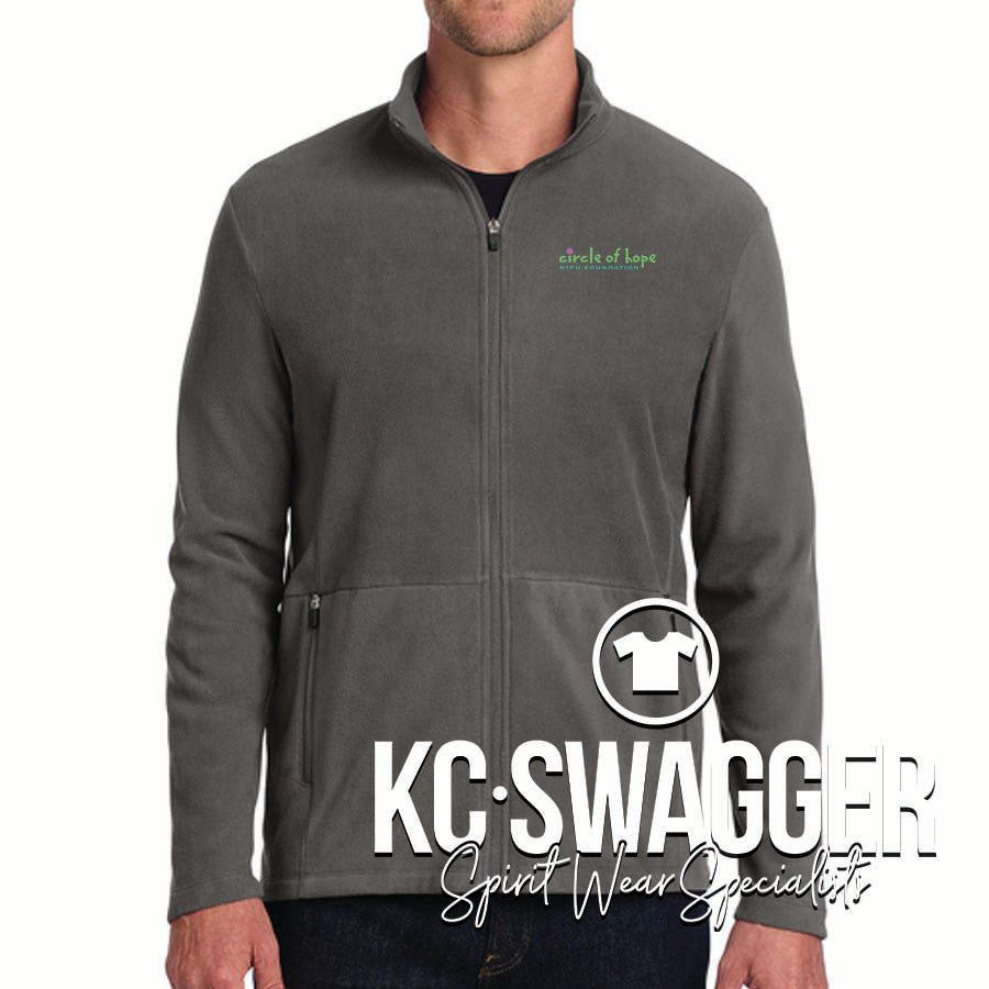 CIRCLE OF HOPE UNISEX PEWTER FLEECE JACKET WITH ZIP POCKETS